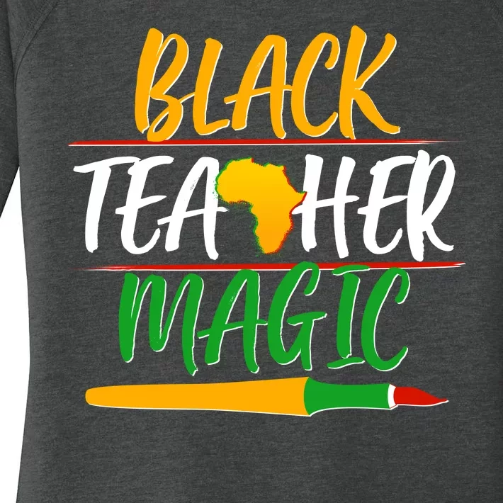 Black Teacher Magic Proud African American Women's Perfect Tri Tunic Long Sleeve Shirt