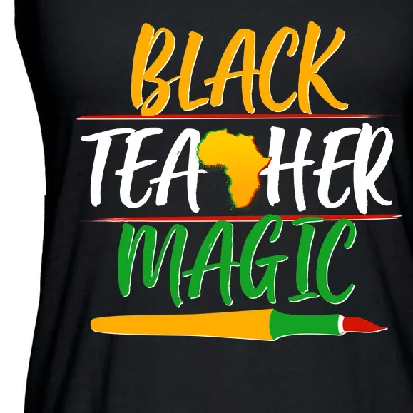 Black Teacher Magic Proud African American Ladies Essential Flowy Tank