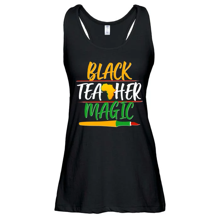 Black Teacher Magic Proud African American Ladies Essential Flowy Tank