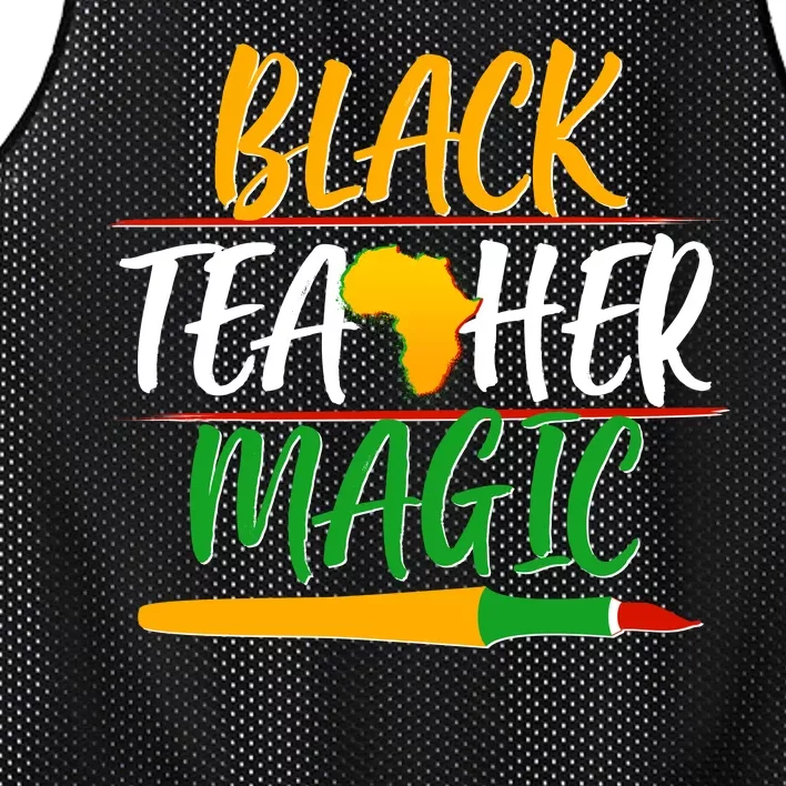 Black Teacher Magic Proud African American Mesh Reversible Basketball Jersey Tank