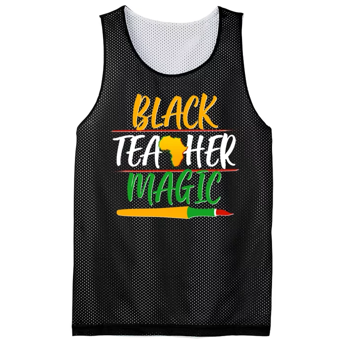 Black Teacher Magic Proud African American Mesh Reversible Basketball Jersey Tank