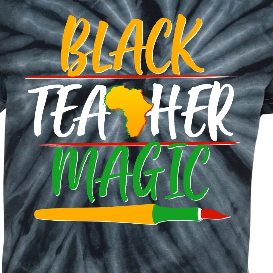 Black Teacher Magic Proud African American Kids Tie-Dye T-Shirt