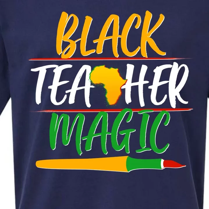 Black Teacher Magic Proud African American Sueded Cloud Jersey T-Shirt