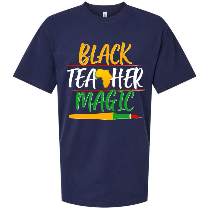 Black Teacher Magic Proud African American Sueded Cloud Jersey T-Shirt