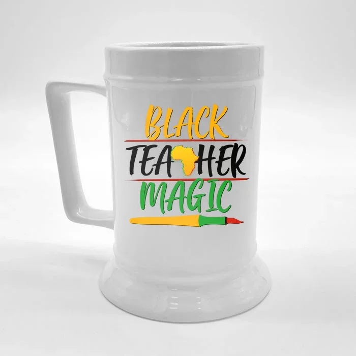 Black Teacher Magic Proud African American Front & Back Beer Stein