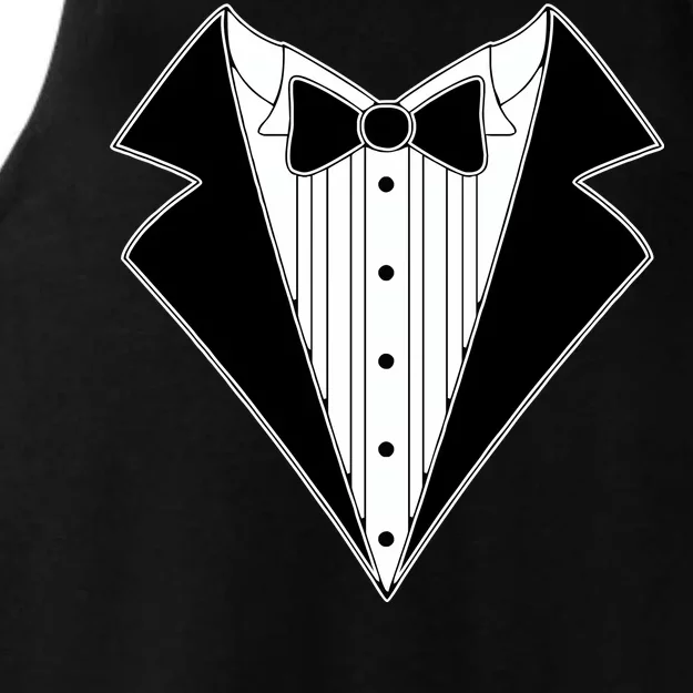 Black Tux Tuxedo Ladies Tri-Blend Wicking Tank