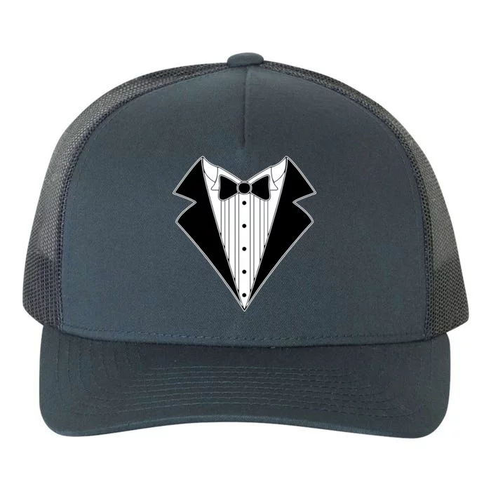 Black Tux Tuxedo Yupoong Adult 5-Panel Trucker Hat