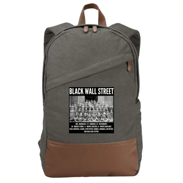 Black Wall Street Black History Cotton Canvas Backpack