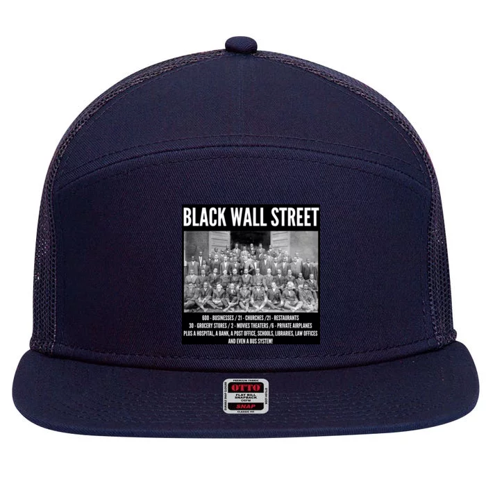 Black Wall Street Black History 7 Panel Mesh Trucker Snapback Hat