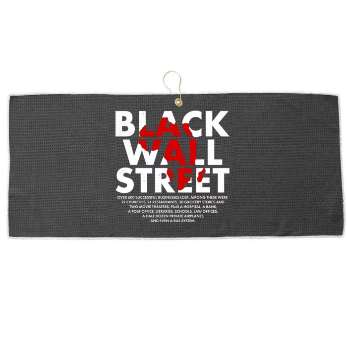 Black Wall Street Black History Month Large Microfiber Waffle Golf Towel