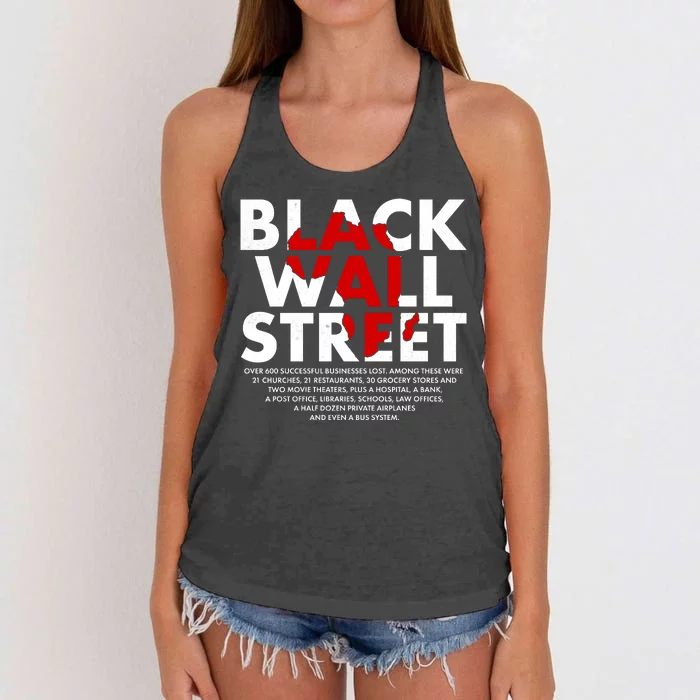 Black Wall Street Black History Month Women's Knotted Racerback Tank