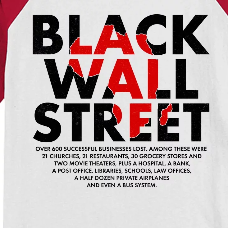 Black Wall Street Black History Month Kids Colorblock Raglan Jersey