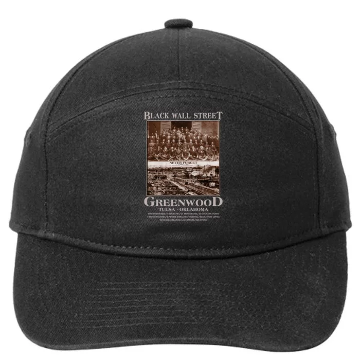 Black Wall Street Never Forget Greenwood Tulsa Oklahoma 7-Panel Snapback Hat