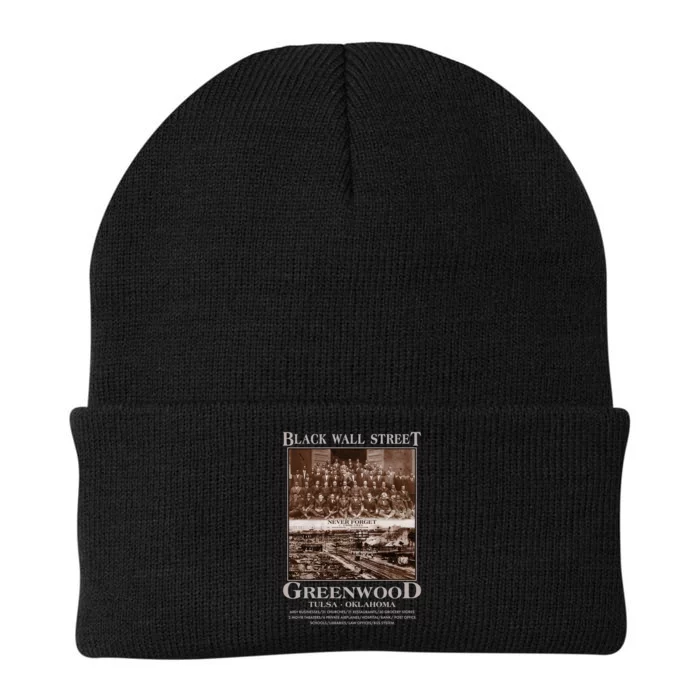 Black Wall Street Never Forget Greenwood Tulsa Oklahoma Knit Cap Winter Beanie