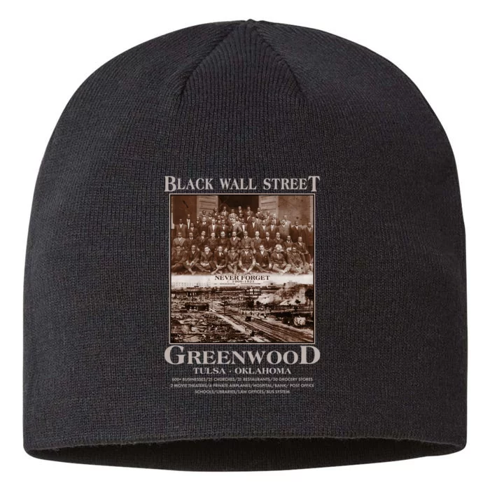 Black Wall Street Never Forget Greenwood Tulsa Oklahoma 8 1/2in Sustainable Knit Beanie