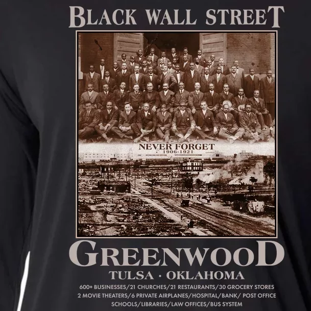 Black Wall Street Never Forget Greenwood Tulsa Oklahoma Cooling Performance Long Sleeve Crew