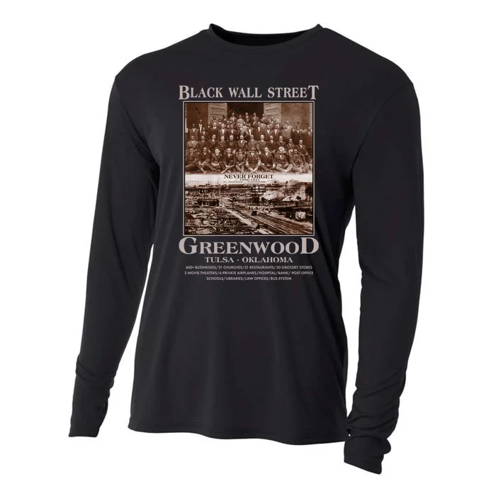 Black Wall Street Never Forget Greenwood Tulsa Oklahoma Cooling Performance Long Sleeve Crew