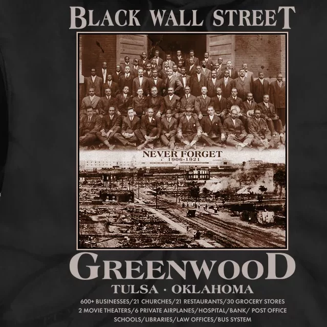 Black Wall Street Never Forget Greenwood Tulsa Oklahoma Tie Dye Hoodie