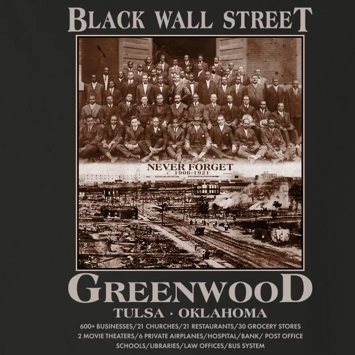 Black Wall Street Never Forget Greenwood Tulsa Oklahoma Toddler Long Sleeve Shirt