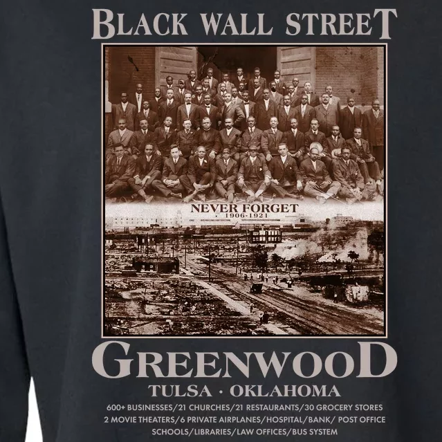 Black Wall Street Never Forget Greenwood Tulsa Oklahoma Cropped Pullover Crew