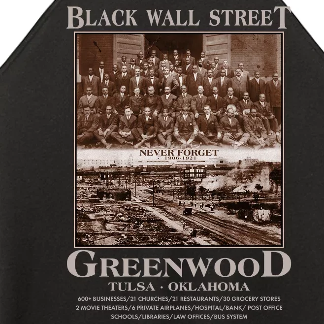 Black Wall Street Never Forget Greenwood Tulsa Oklahoma Women’s Perfect Tri Rocker Tank