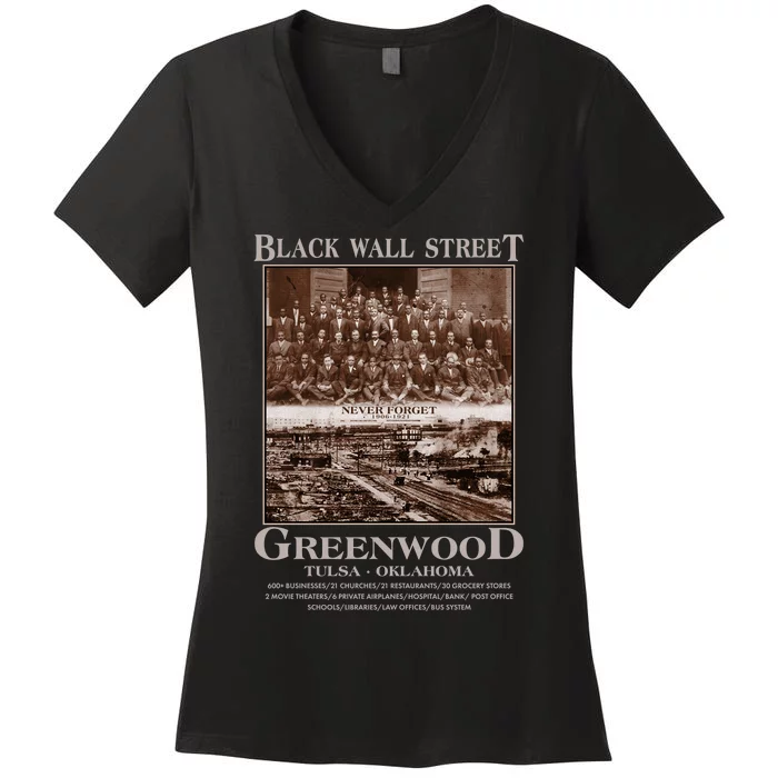 Black Wall Street Never Forget Greenwood Tulsa Oklahoma Women s V