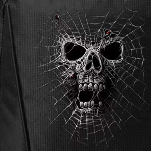 Black Widow Spider Web Skull City Backpack