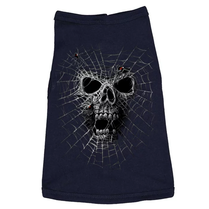 Black Widow Spider Web Skull Doggie Tank