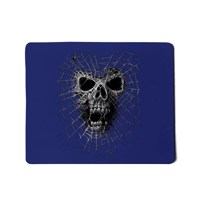 Black Widow Spider Web Skull Mousepad