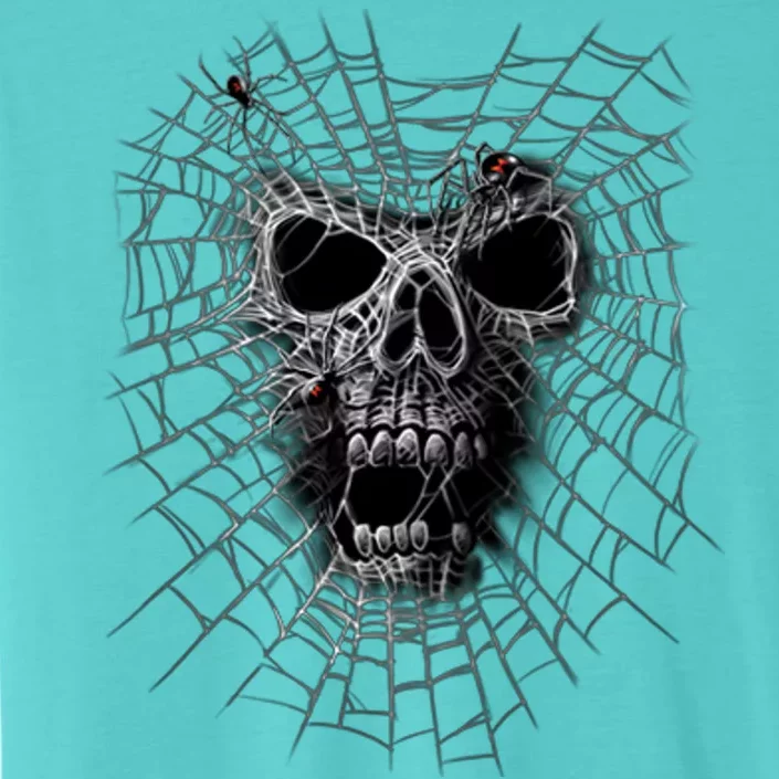 Black Widow Spider Web Skull ChromaSoft Performance T-Shirt