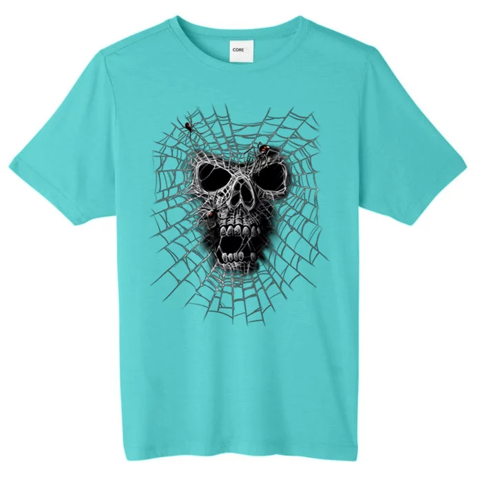 Black Widow Spider Web Skull ChromaSoft Performance T-Shirt