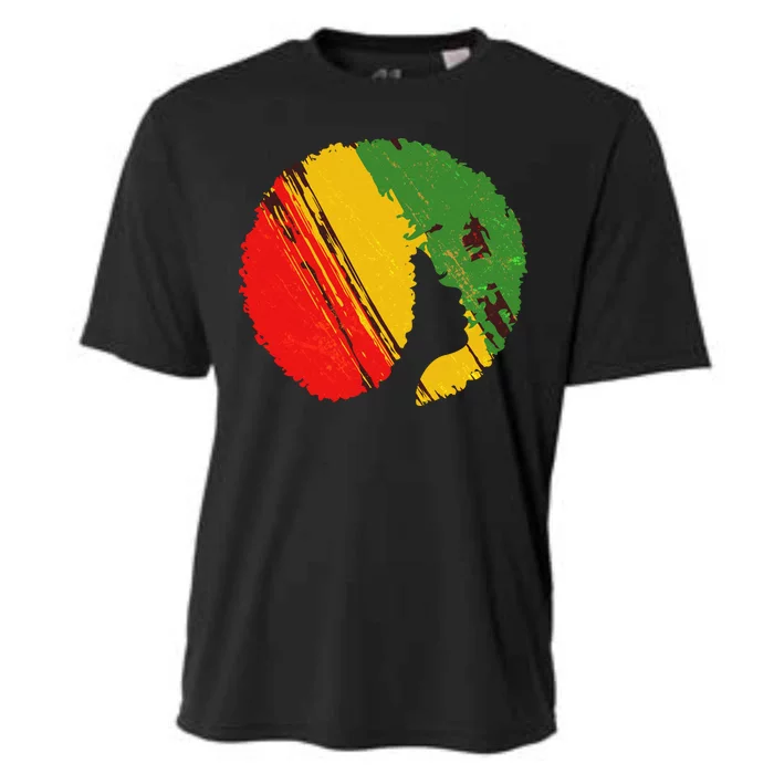 Black Woman with African Colors Afro Hairstyle Cooling Performance Crew T-Shirt