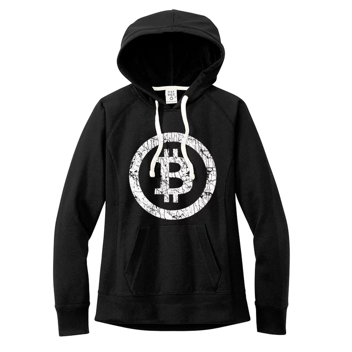 Bitcoin Logo Btc Crypto Currency Traders Blockchain Miners Women's Fleece Hoodie