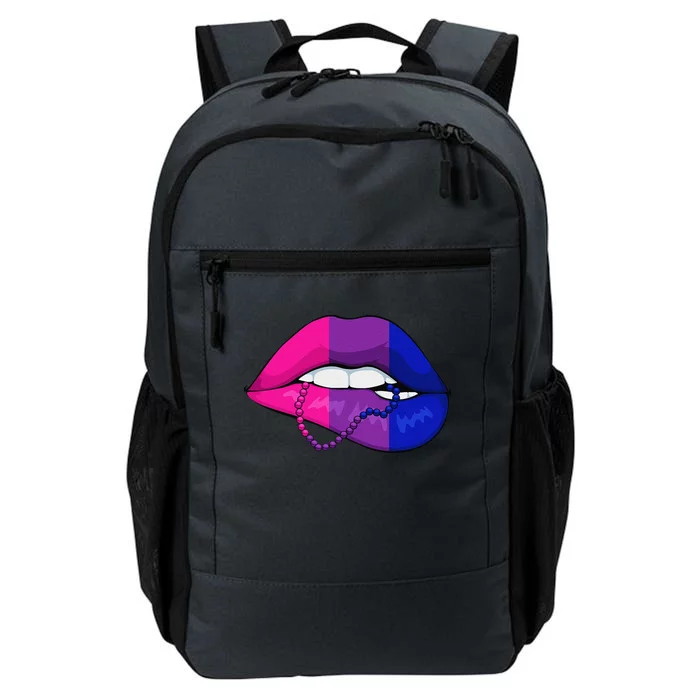 Bisexual Lip Biting Lgbtq Cool Subtle Bi Pride Flag Colors Daily Commute Backpack