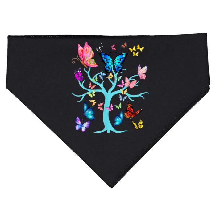 Butterfly Lovers Butterflies Circle Around The Tree Design USA-Made Doggie Bandana