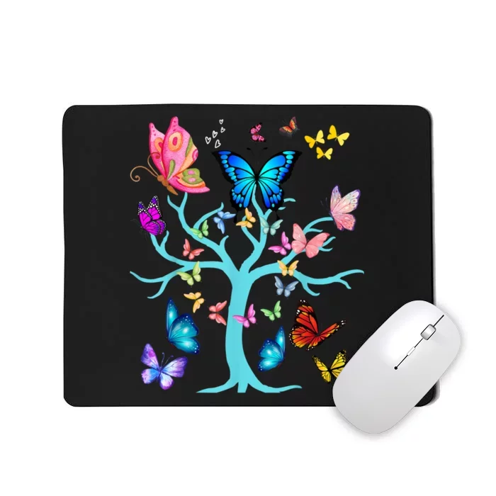 Butterfly Lovers Butterflies Circle Around The Tree Design Mousepad