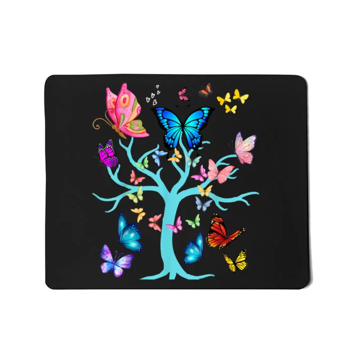 Butterfly Lovers Butterflies Circle Around The Tree Design Mousepad