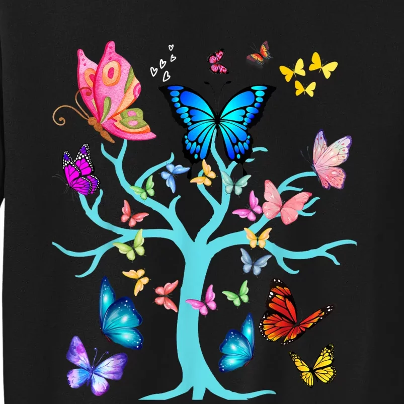 Butterfly Lovers Butterflies Circle Around The Tree Design Tall Sweatshirt