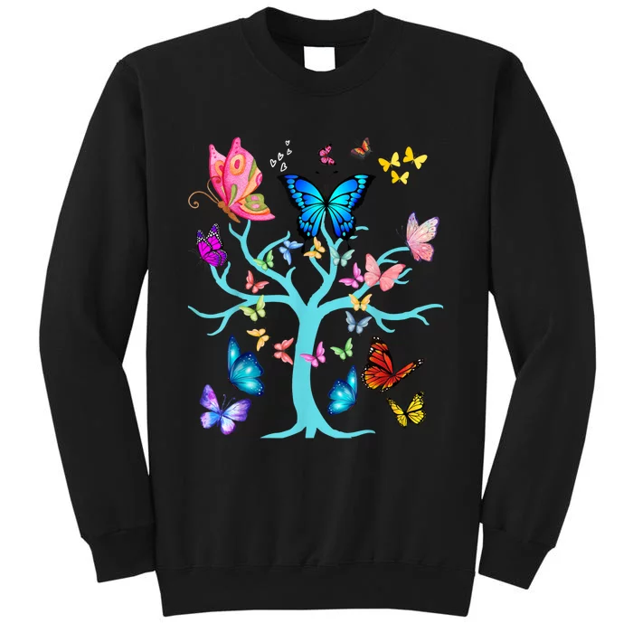 Butterfly Lovers Butterflies Circle Around The Tree Design Tall Sweatshirt