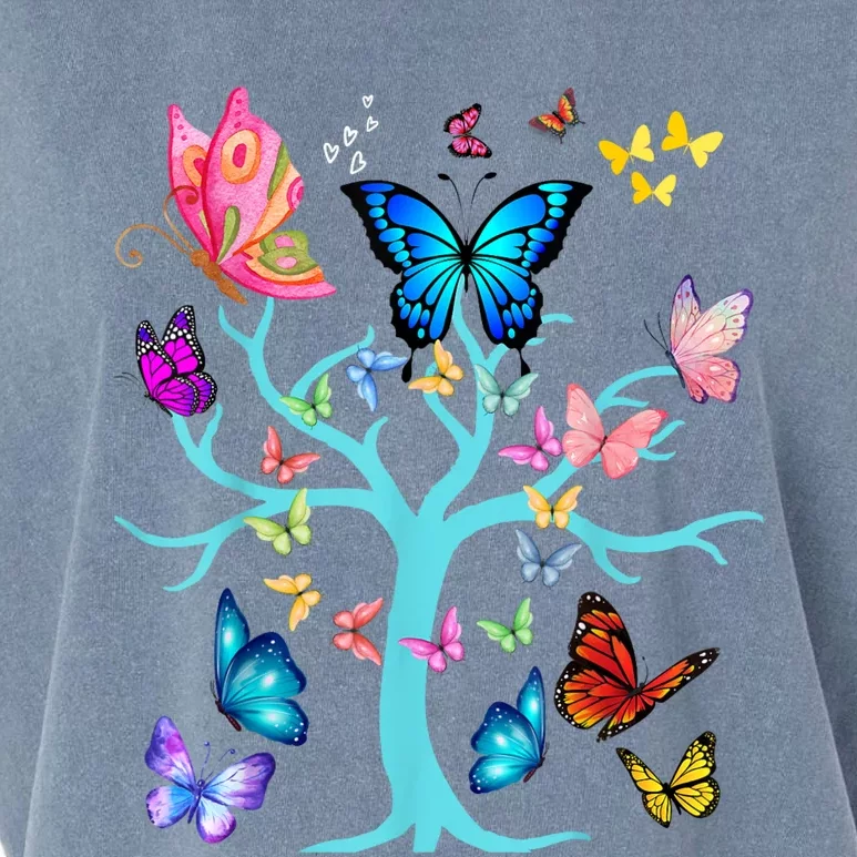 Butterfly Lovers Butterflies Circle Around The Tree Design Garment-Dyed Women's Muscle Tee