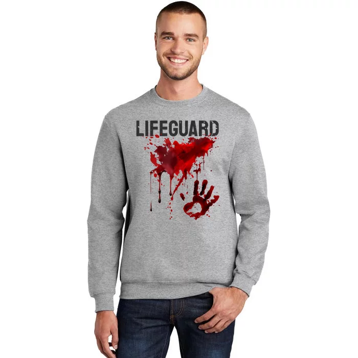 Bloody Lifeguard Blood Splatter Blood Stained Fun Tall Sweatshirt