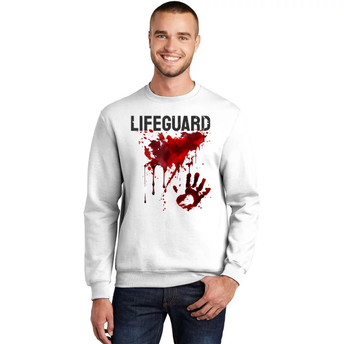 Bloody Lifeguard Blood Splatter Blood Stained Fun Sweatshirt