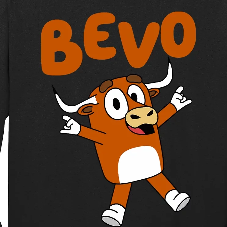 Bevo Longhorn Bull Funny Cartoon Long Sleeve Shirt