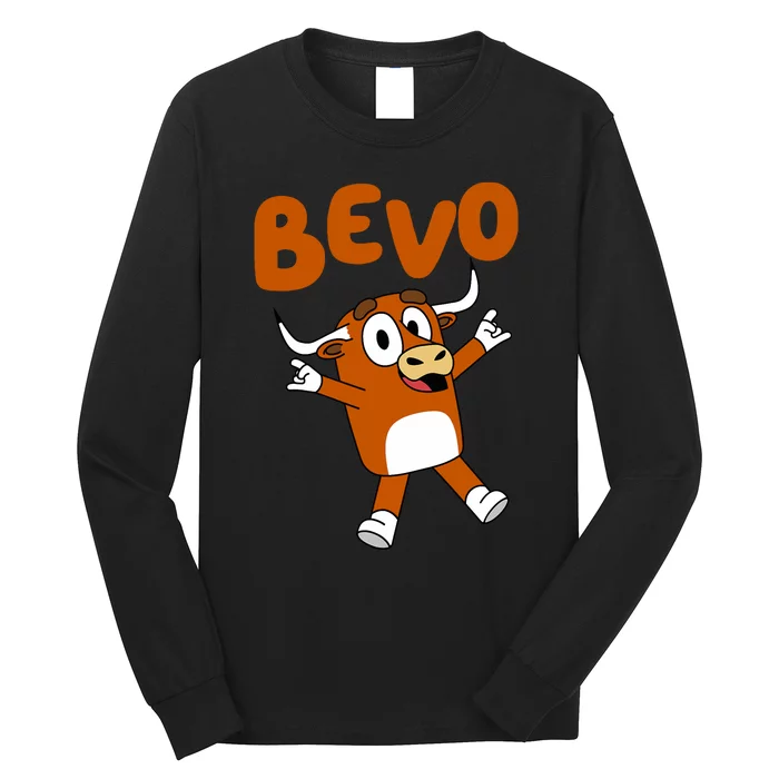 Bevo Longhorn Bull Funny Cartoon Long Sleeve Shirt