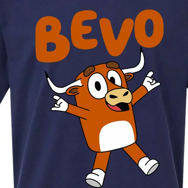 Bevo Longhorn Bull Funny Cartoon Sueded Cloud Jersey T-Shirt