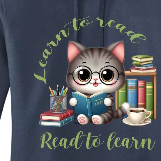 Book Lover Bookworm Reading Learn To Read Read To Learn Women's Pullover Hoodie