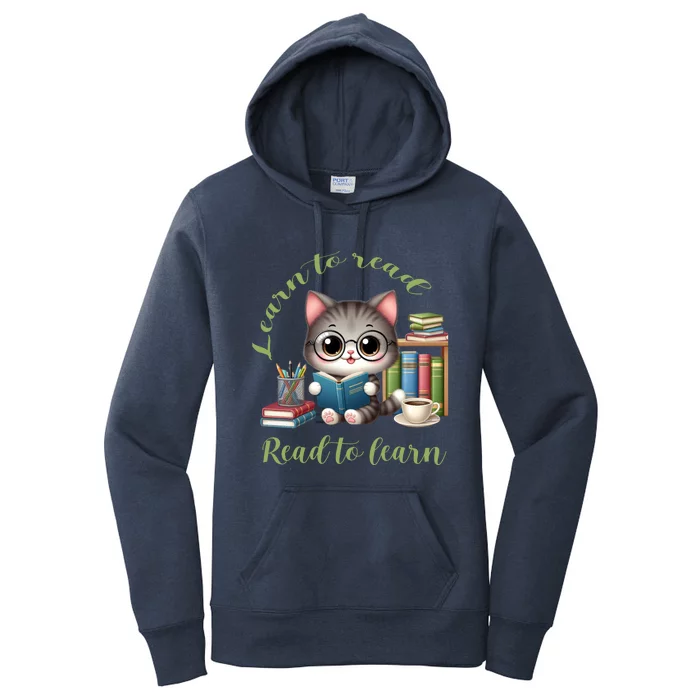 Book Lover Bookworm Reading Learn To Read Read To Learn Women's Pullover Hoodie