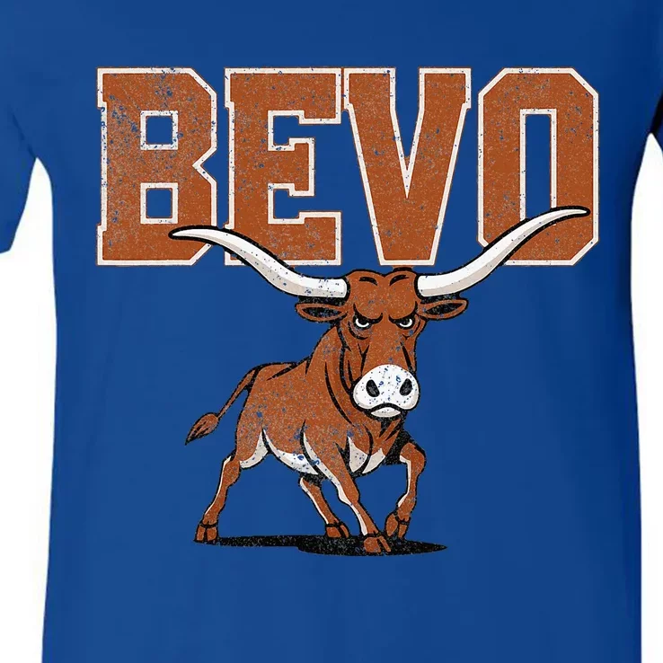 Bevo Longhorn Bull V-Neck T-Shirt