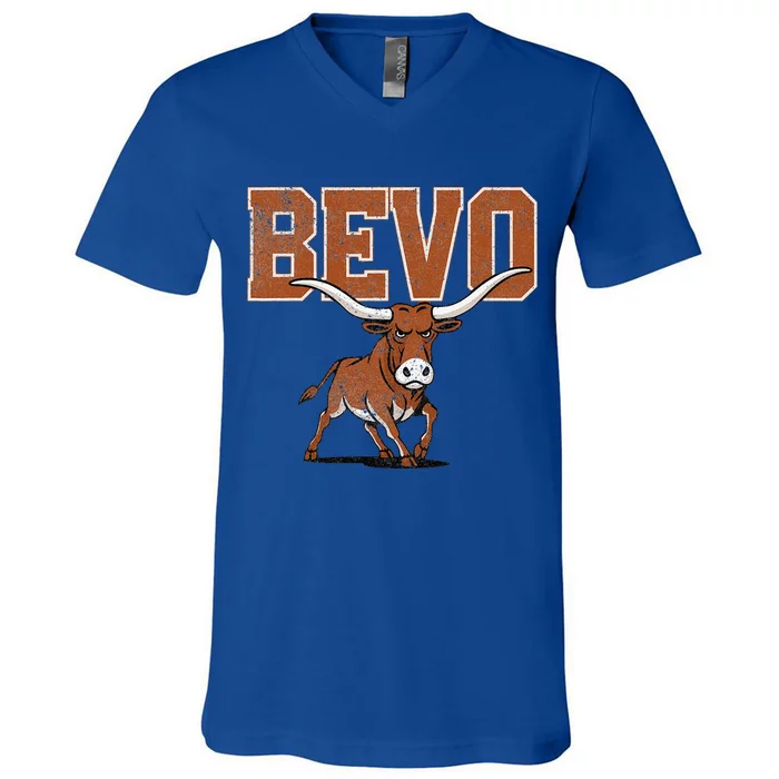 Bevo Longhorn Bull V-Neck T-Shirt