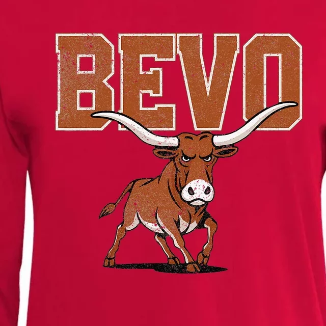 Bevo Longhorn Bull Womens Cotton Relaxed Long Sleeve T-Shirt